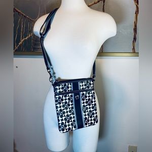 Coach Black/white signature crossbody